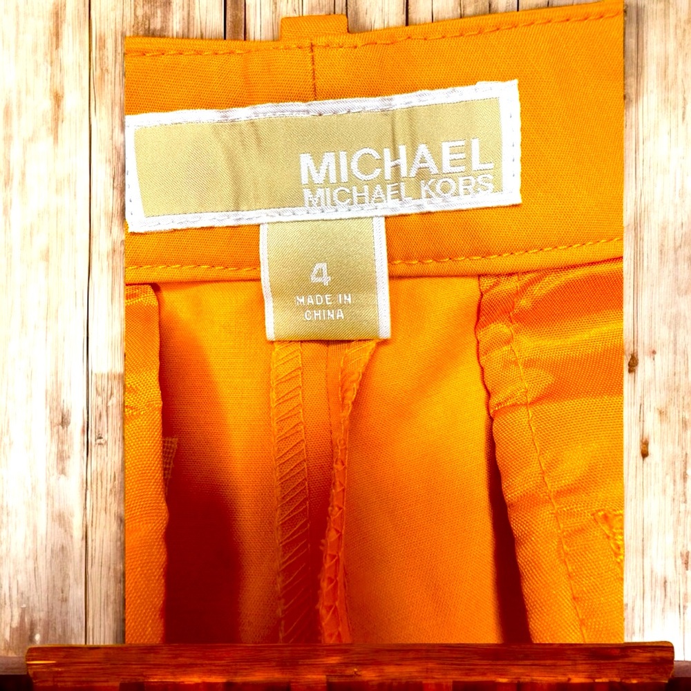 Michael Kors 🩳 Sz 4 Orange High Waist Tailored Shorts EUC - Picture 5 of 6